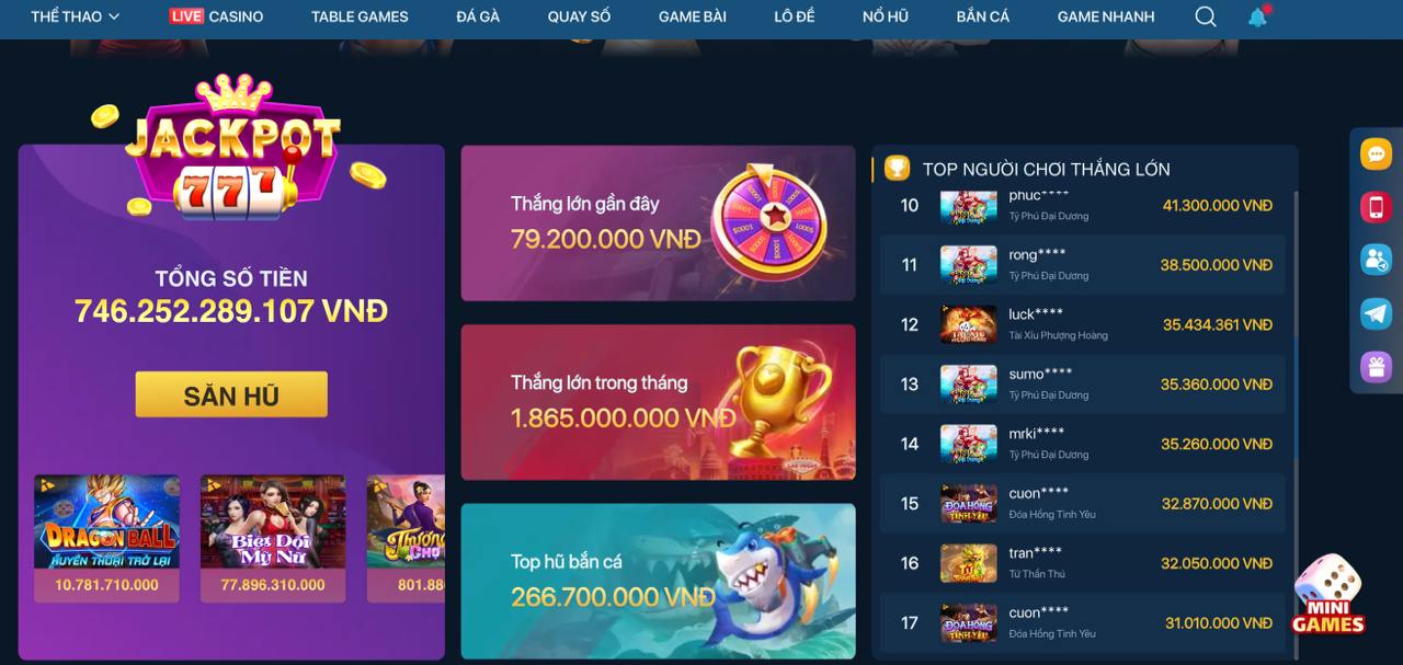 Trò chơi Jackpot độc quyền trên Fun88